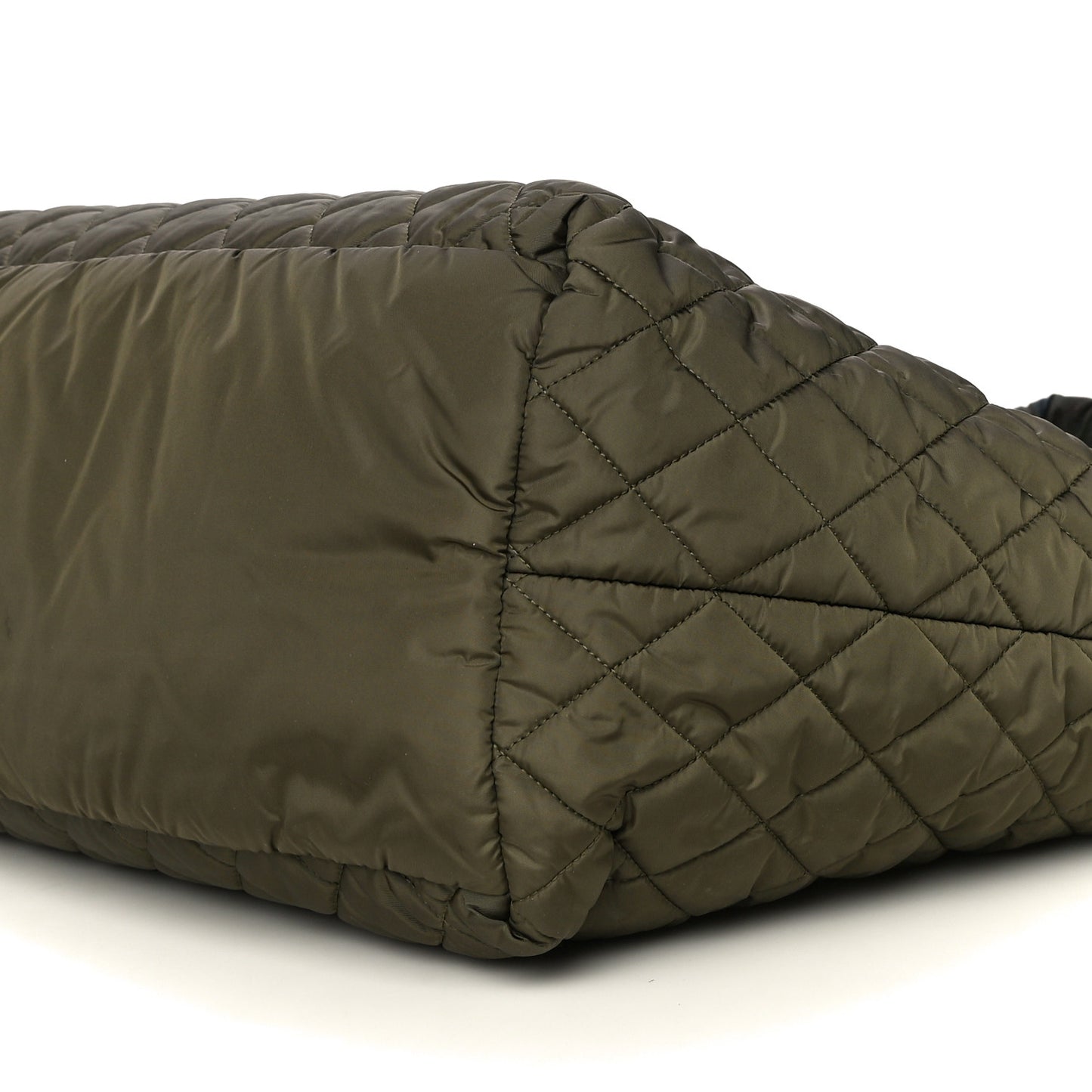 Nylon Quilted Medium Coco Cocoon Tote Khaki