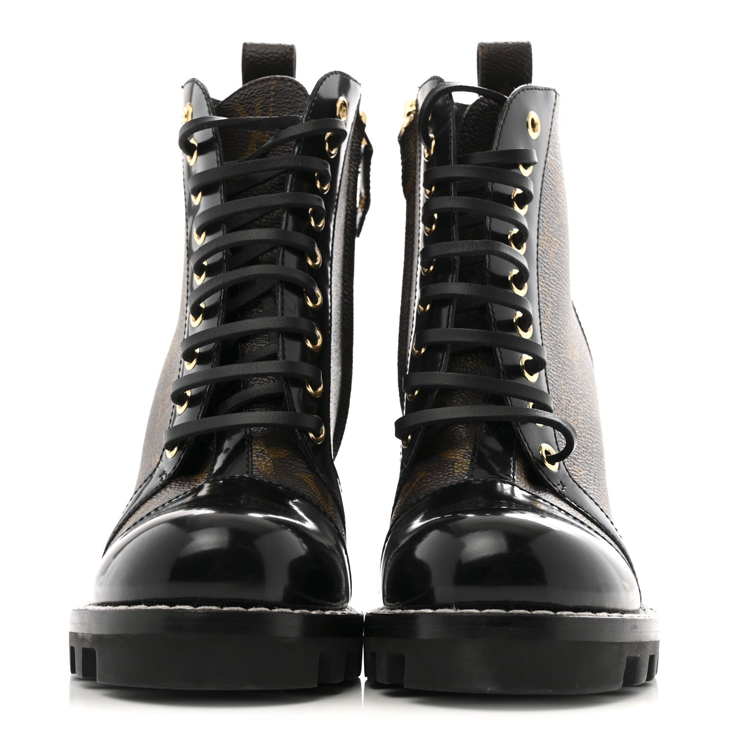 Louis Vuitton Patent Calfskin Monogram Star Trail Ankle Boots 36 Black 3 of 12