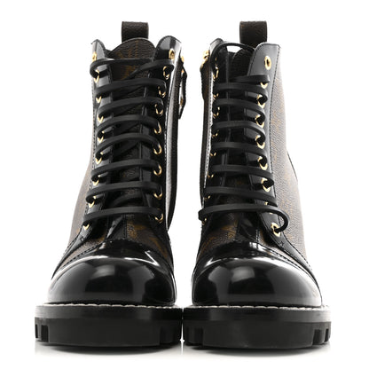 Louis Vuitton Patent Calfskin Monogram Star Trail Ankle Boots 36 Black 3 of 12