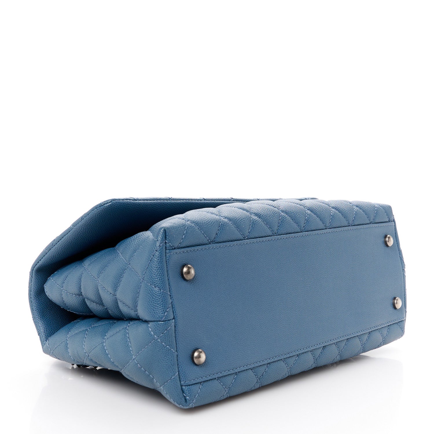 Chanel Caviar Quilted Small Coco Handle Flap Blue 4 of 11