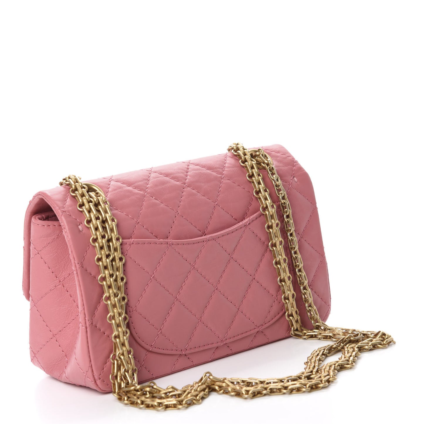 Aged Calfskin Quilted 2.55 Reissue Mini Flap Pink