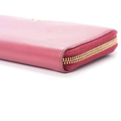 Prada Saffiano Zip Around Wallet Peonia 10 of 12
