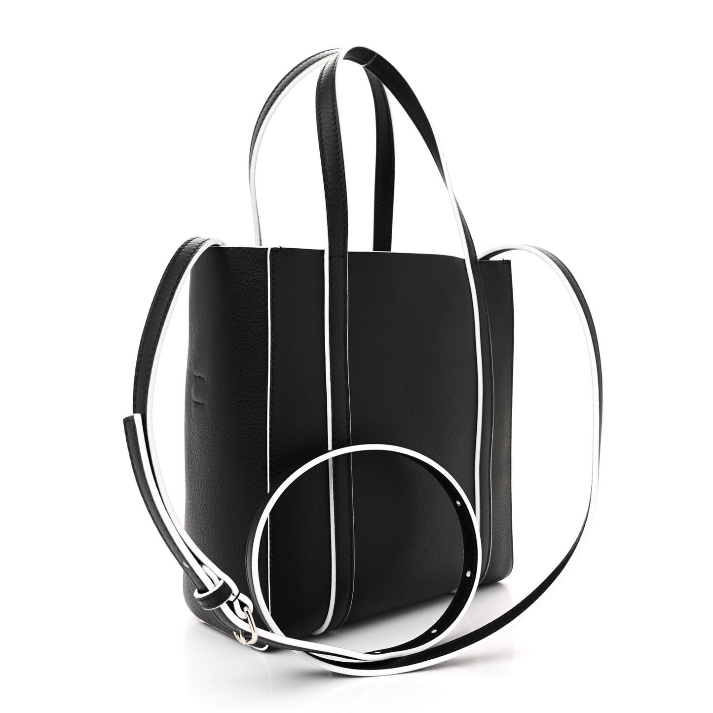 Smooth Calfskin Logo Double Sided XXS Everyday Tote Black White