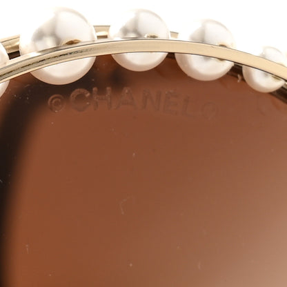 Chanel Pearl Round Sunglasses 4234-H Light Brown 7 of 8