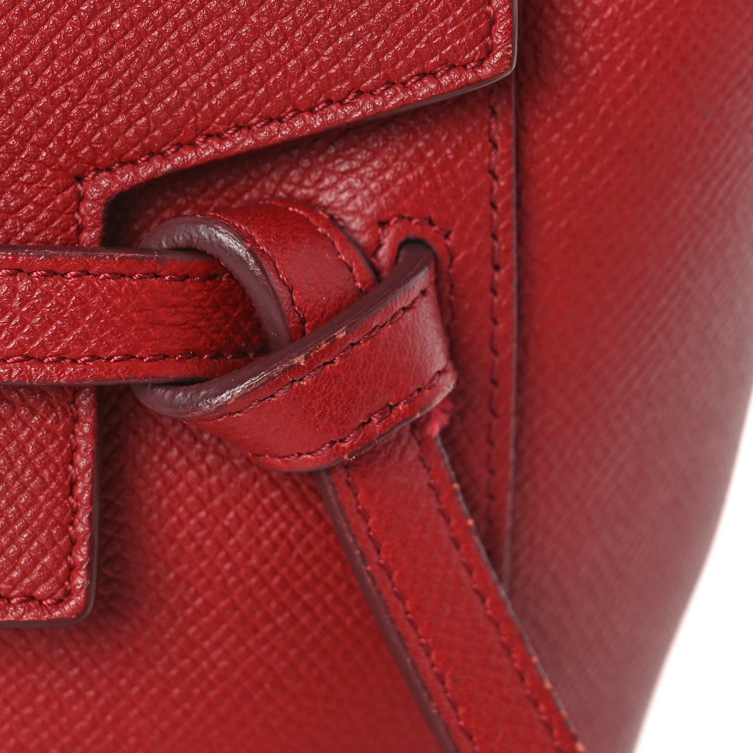 Celine Grained Calfskin Nano Belt Bag Ruby 11 of 15