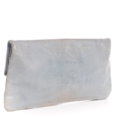 Balenciaga Agneau Giant 21 Silver Hardware Envelope Clutch Sky Blue 3 of 12