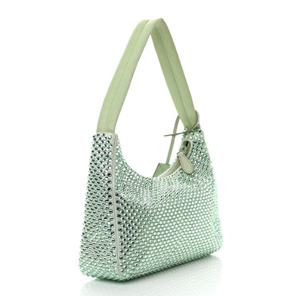 Prada Satin Crystal Mini Re-Edition 2000 Bag Acqua 3 of 10
