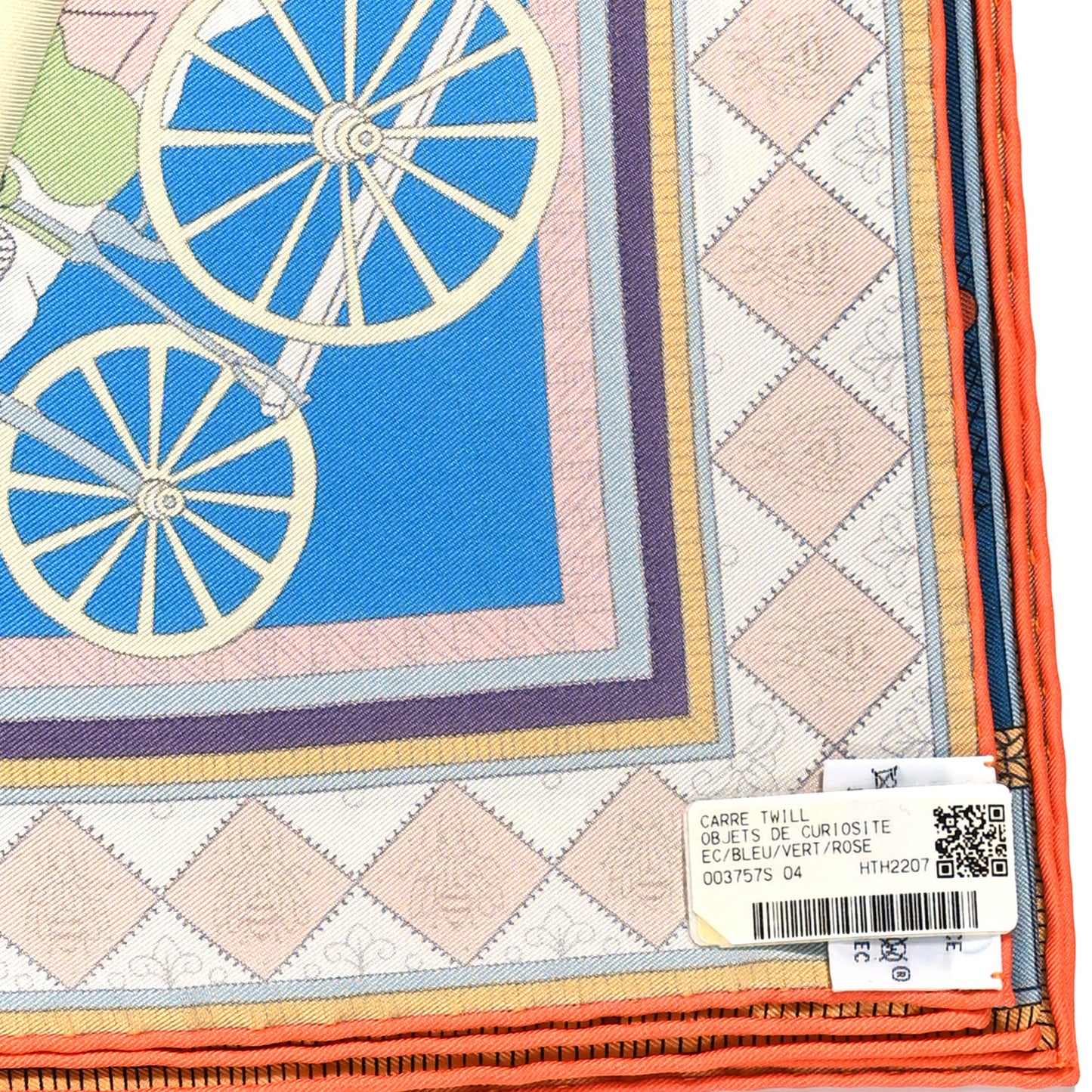 Silk Objets De Curiosite Scarf 90 Bleu Vert Rose