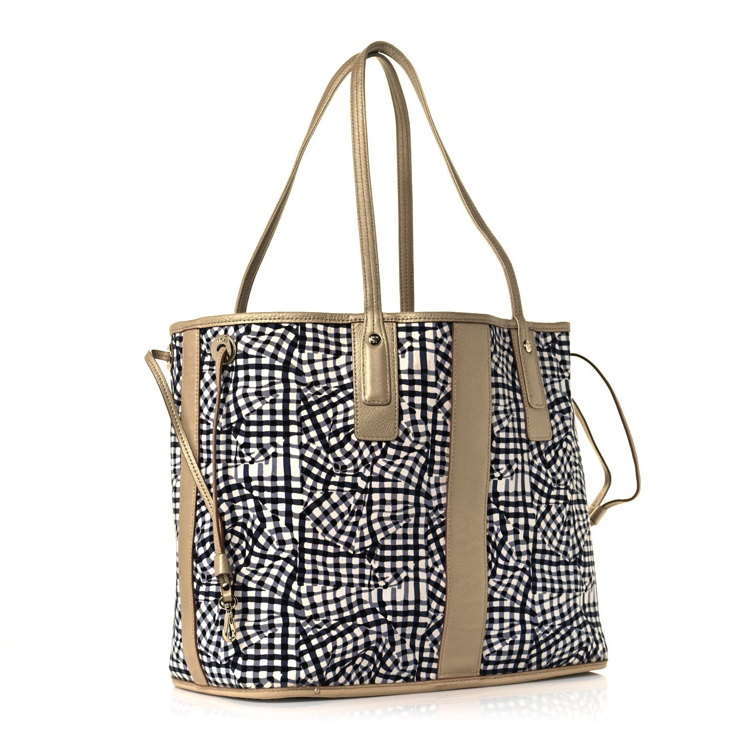 MCM Metallic Visetos Medium Liz Reversible Shopper Tote Gold 12 of 19