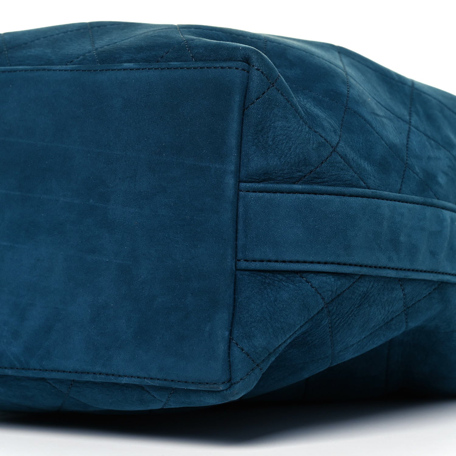 Chanel Suede Calfskin Small On My Shoulder Drawstring Bag Blue 9 of 9