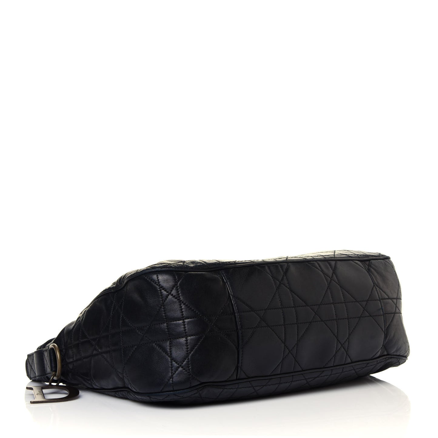 Lambskin Cannage Drawstring Tote Black