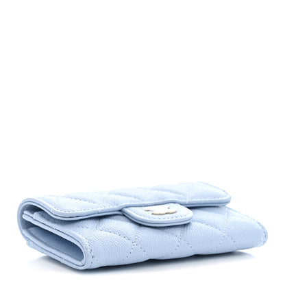 Chanel Caviar Quilted Flap Card Holder Wallet Light Blue 4 of 8