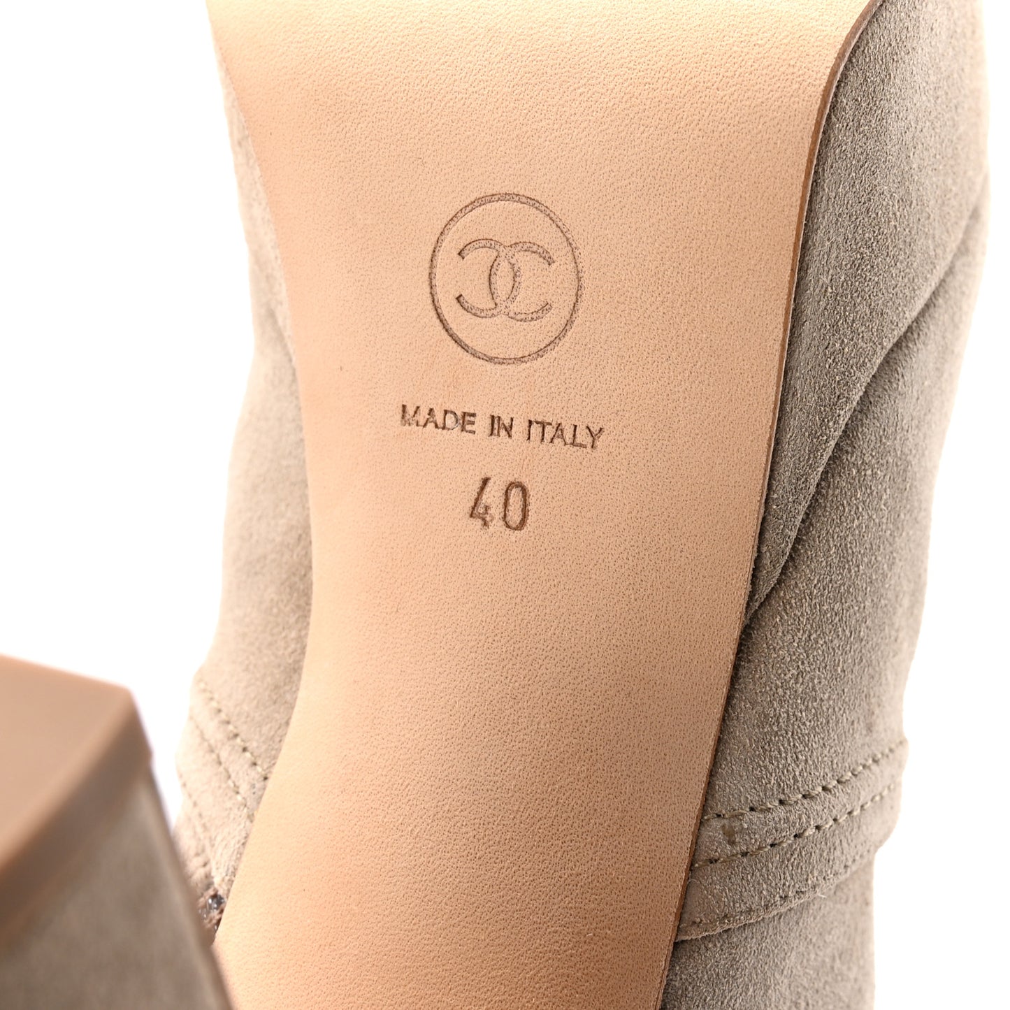 Suede Calfskin Platform Short Boots 40 Beige