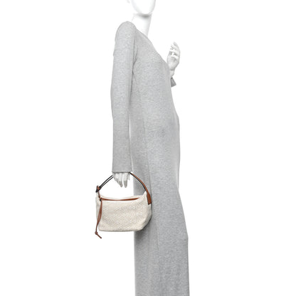 Loewe Jacquard Anagram Calfskin Small Cubi Bag Ecru Tan 2 of 9