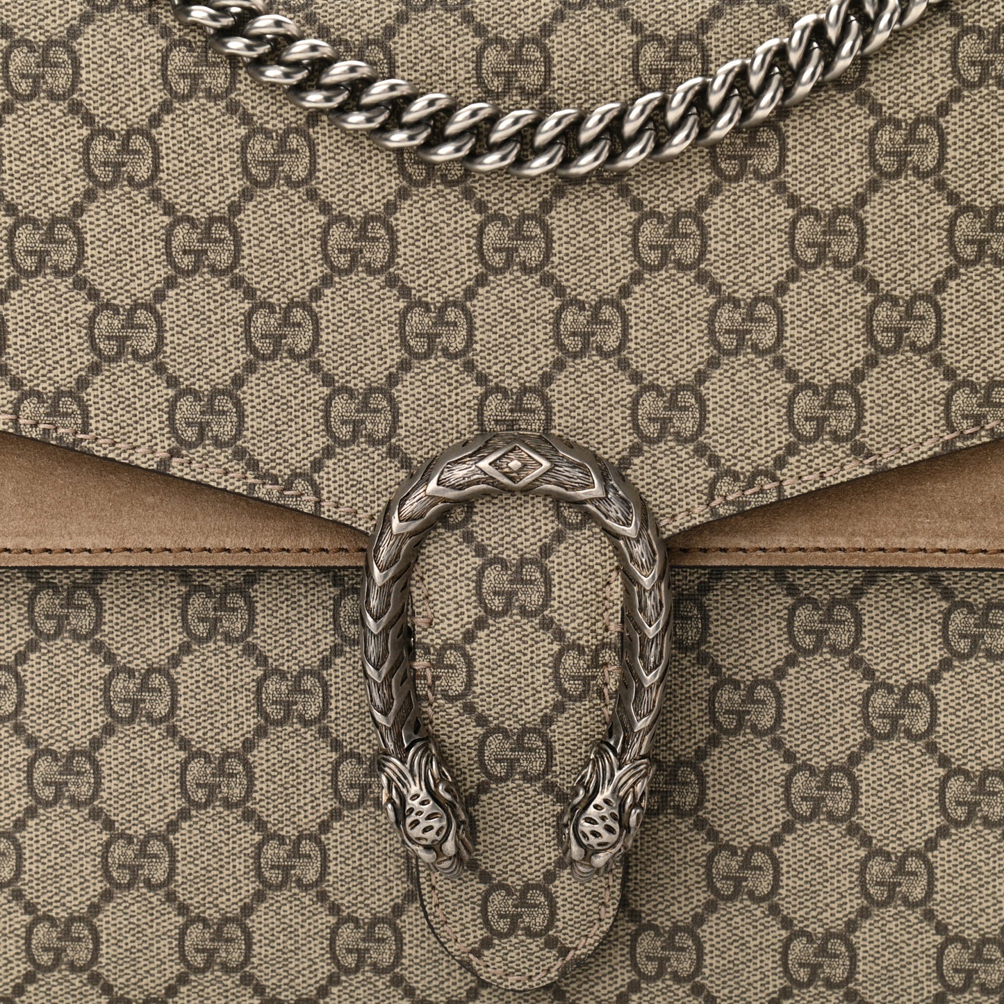 GG Supreme Monogram Medium Dionysus Shoulder Bag Taupe
