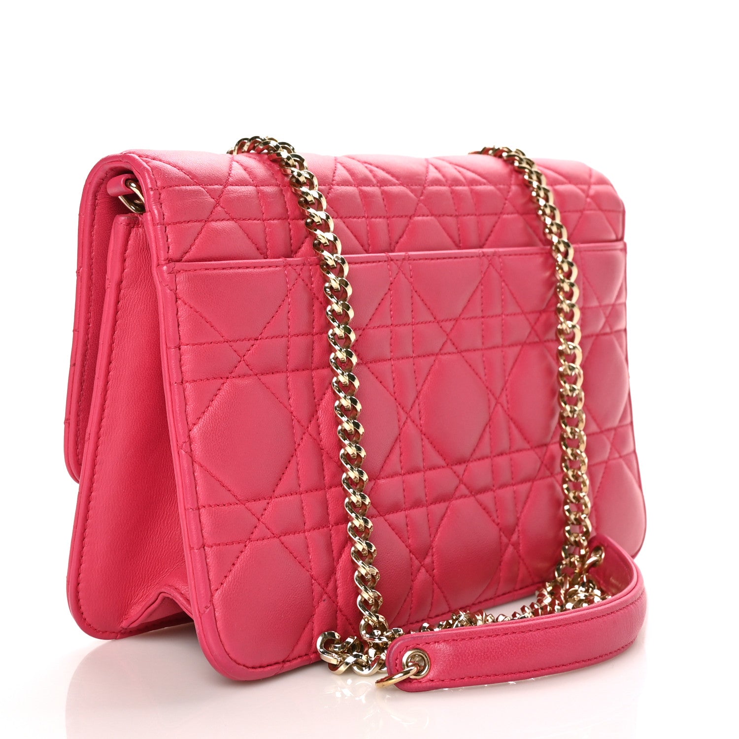 Christian Dior Lambskin Cannage Miss Dior Promenade Pouch Fuchsia 2 of 6