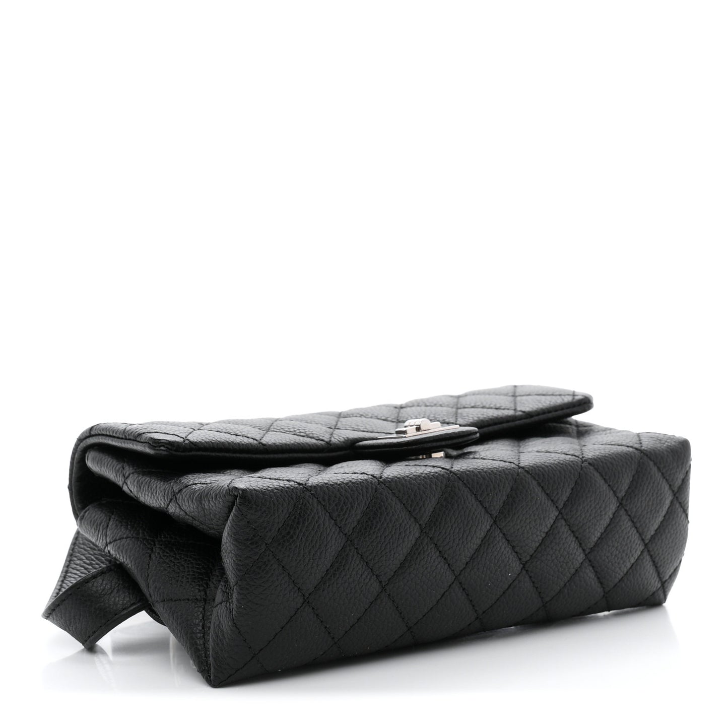 Grained Calfskin Quilted 2.55 Reissue Flap Belt Bag Clutch Black