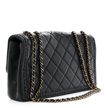 Chanel Lambskin Stitched Quilted Flap Black 3 of 10
