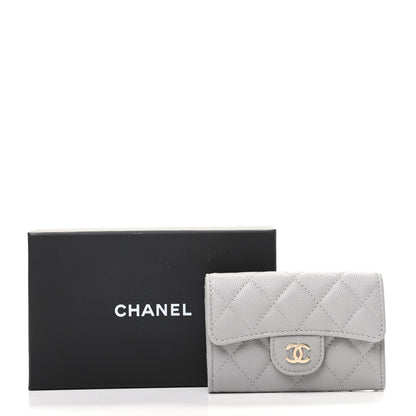 Chanel Caviar Quilted Flap Card Holder Wallet Grey 9 of 9