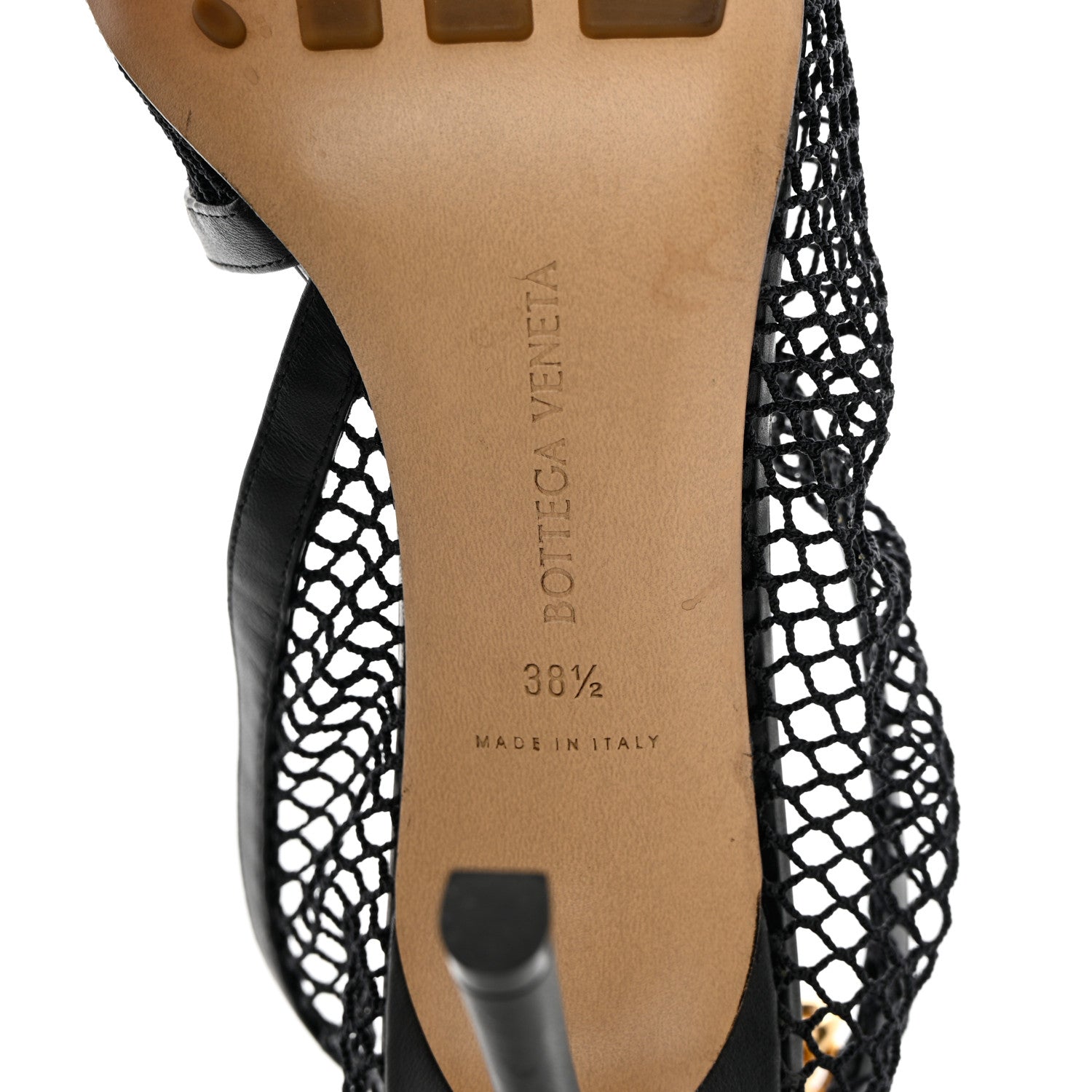 Bottega Veneta Mesh Calfskin Chain Stretch Pumps 38.5 Black 11 of 16