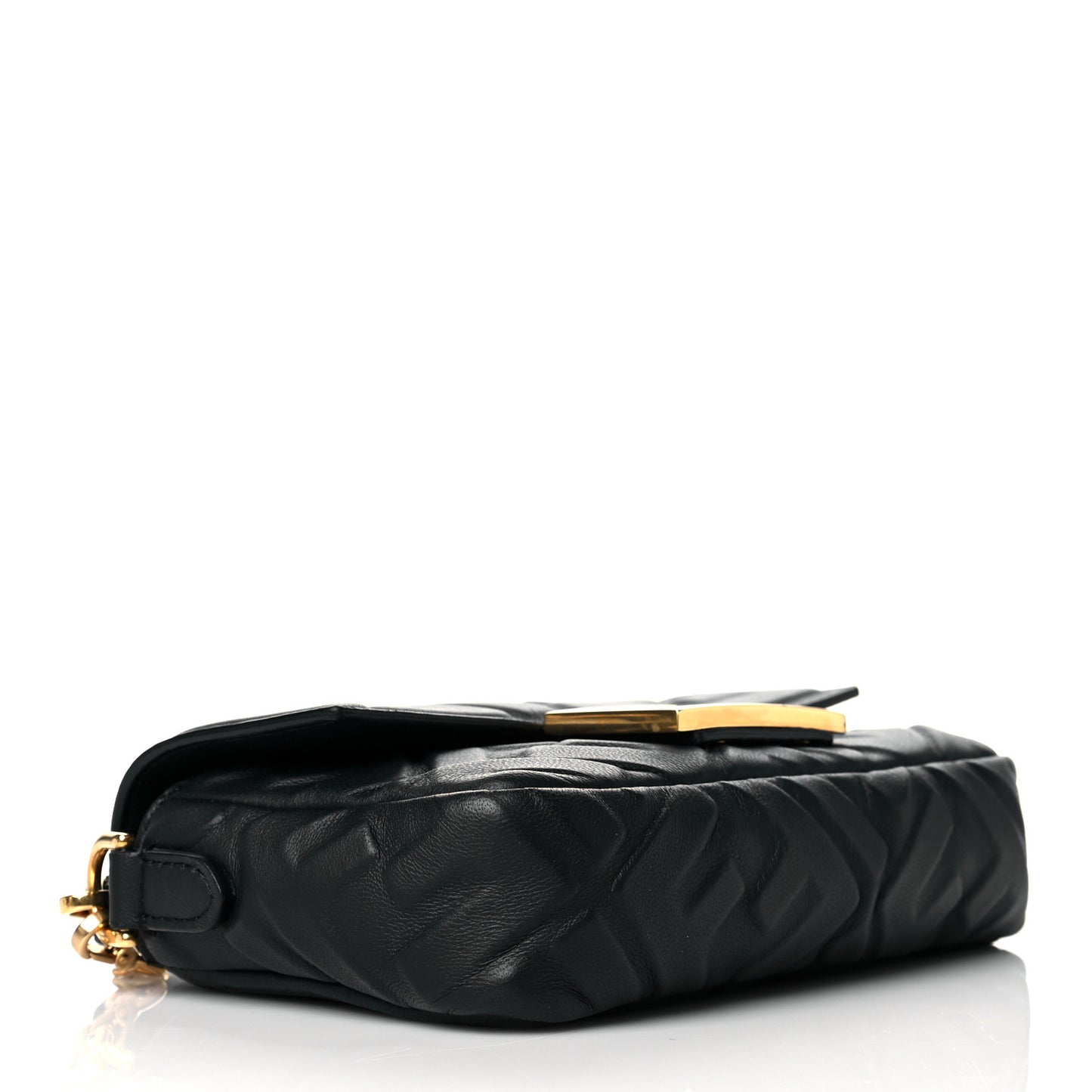 Nappa FF 1974 Embossed Mini Baguette Black