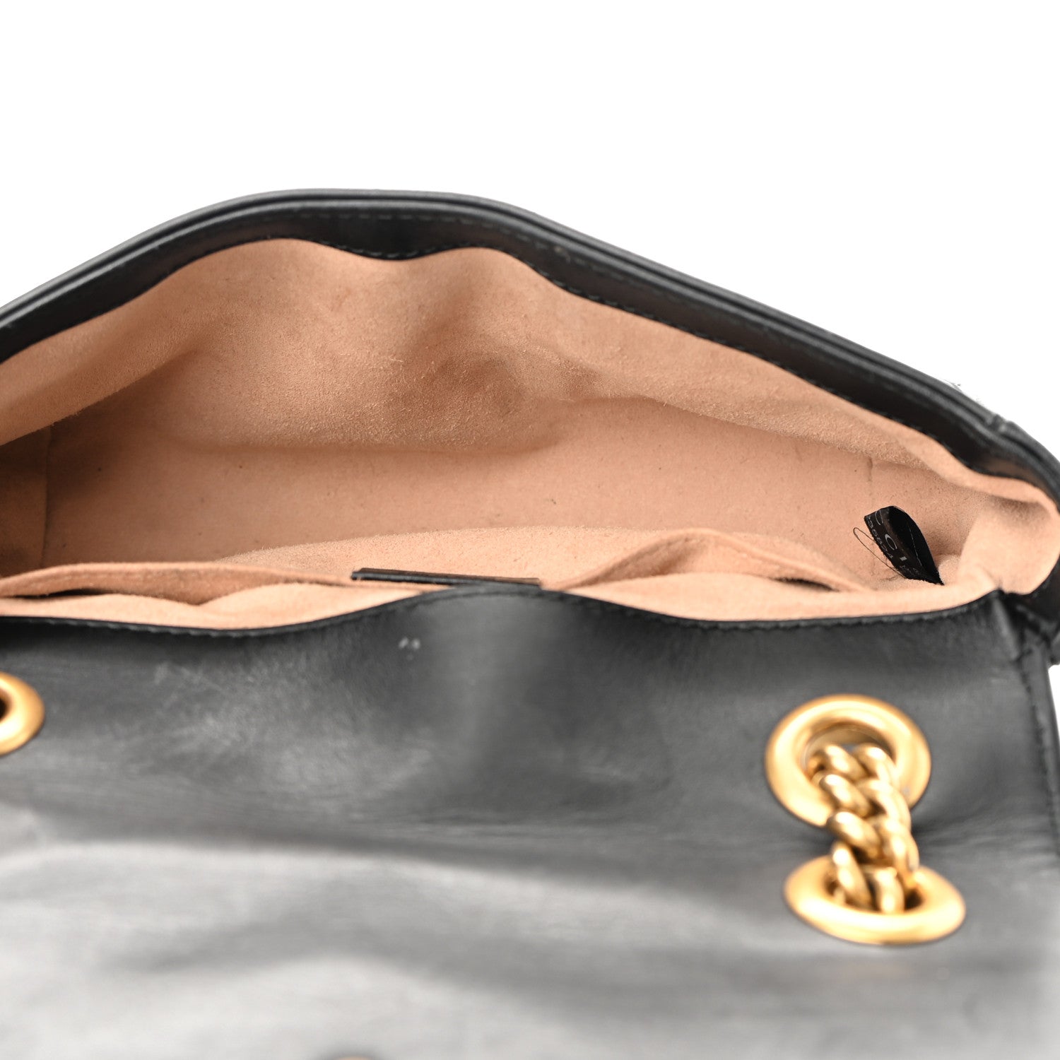 Gucci Calfskin Matelasse Mini GG Marmont Shoulder Bag Black 5 of 11