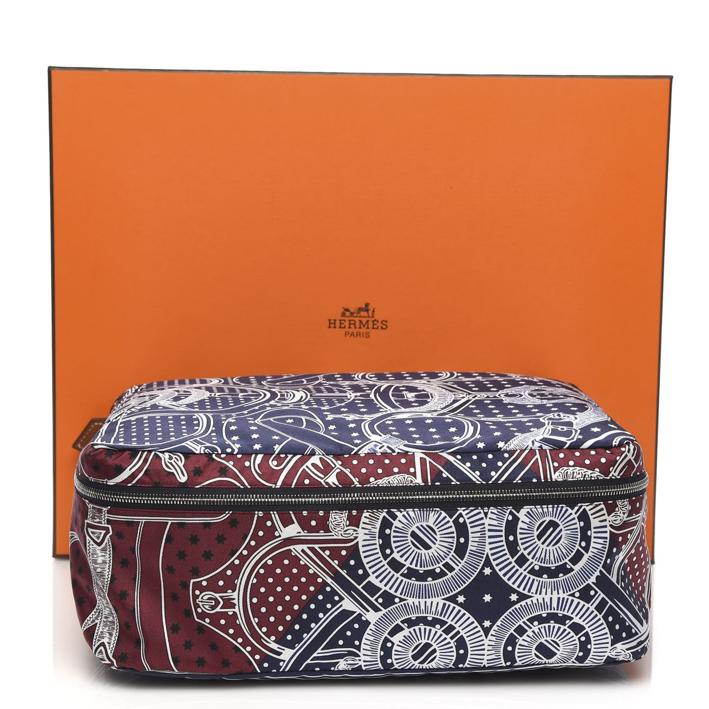 Silk Eperon d'Or Bandana Travelsilk PM Cube Bordeaux Bleu Marine