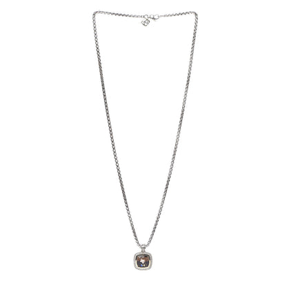 David Yurman Sterling Silver 18K Yellow Gold Diamond 11mm Albion Pendant Necklace 3 of 6