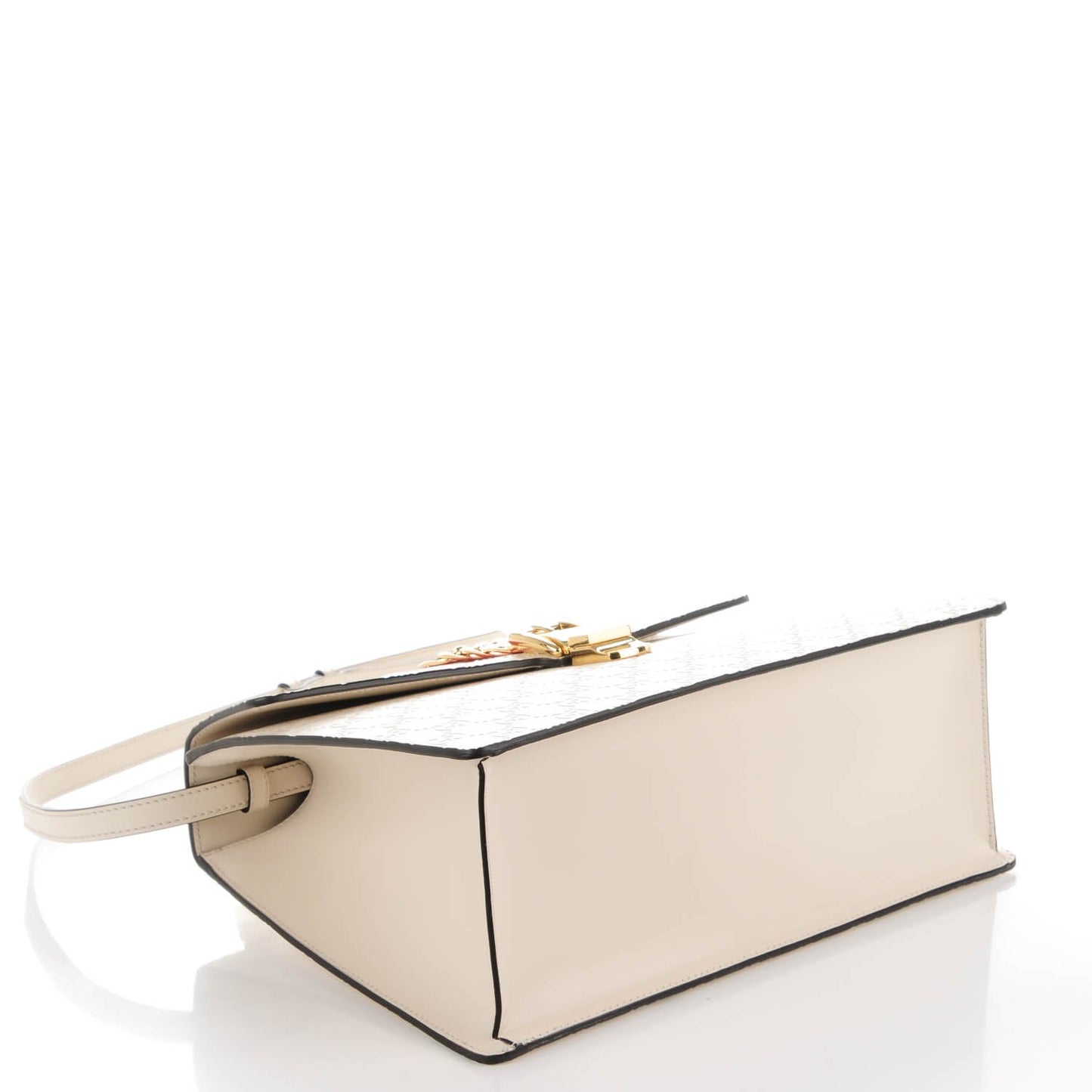 Guccissima Signature Medium Sylvie Top Handle Bag White Hibiscus