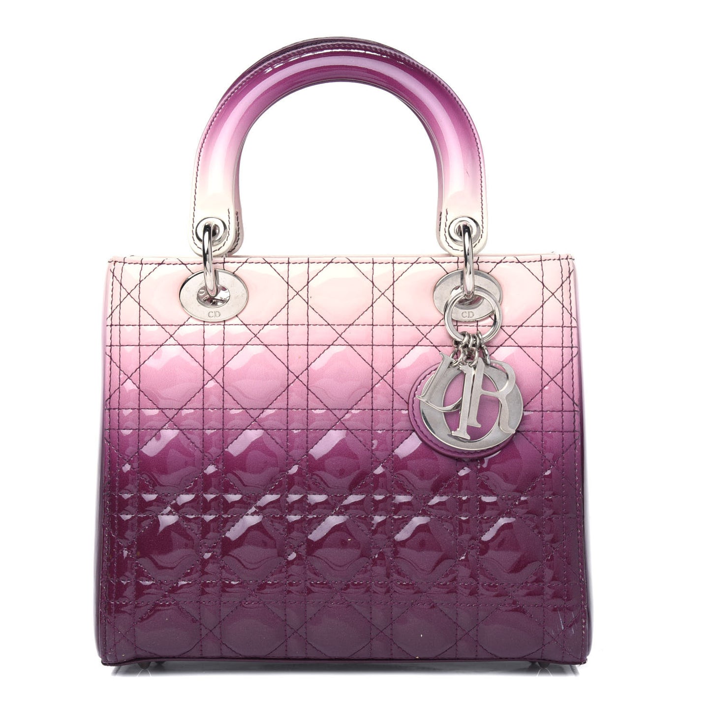 Patent Cannage Gradient Medium Lady Dior Pink Purple