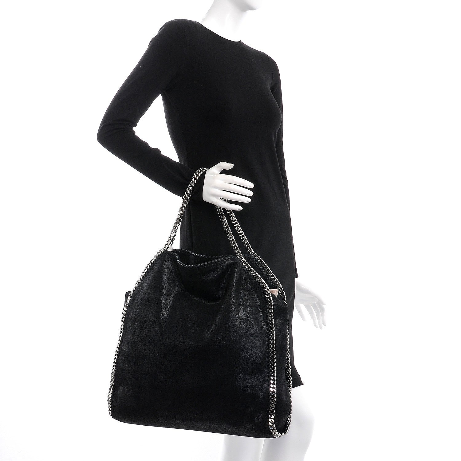 Stella McCartney Shaggy Deer Big Falabella Tote Black 2 of 9