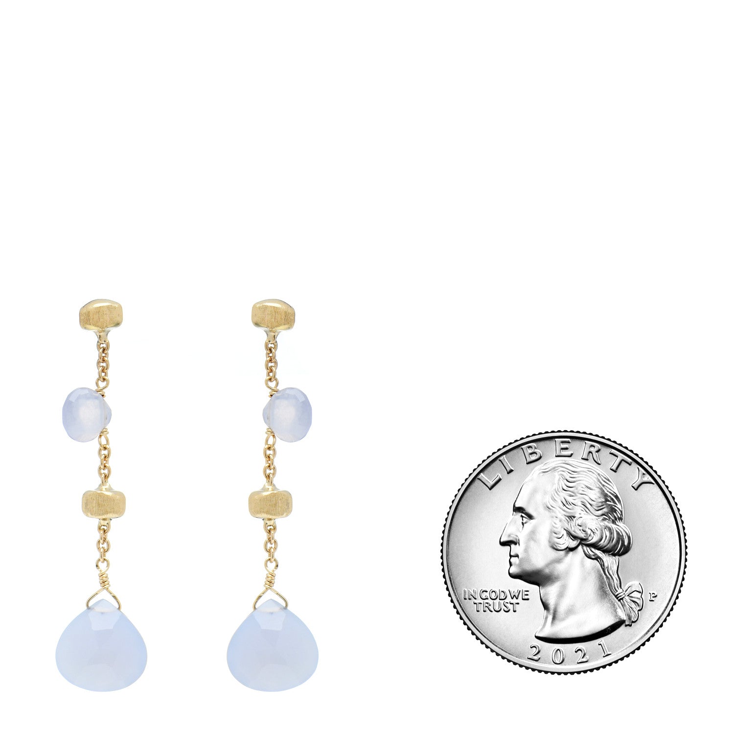 Marco Bicego 18K Yellow Gold Chalcedony Paradise Drop Earrings 2 of 5