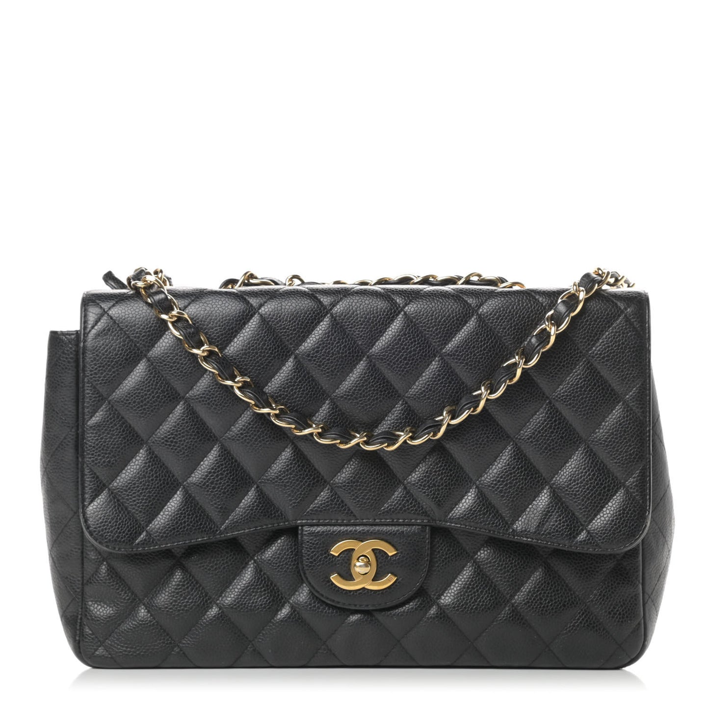 Caviar Quilted Jumbo Single Flap Black