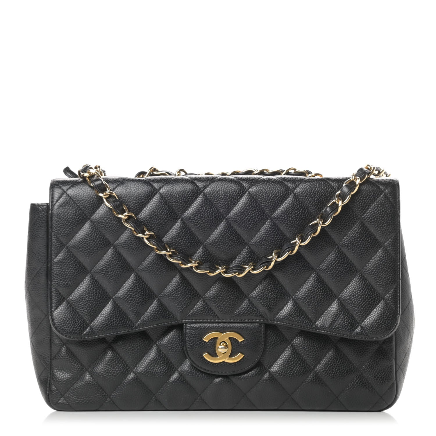 Chanel Caviar Quilted Jumbo Single Flap Black 1 of 17