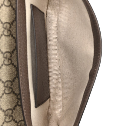 Gucci GG Supreme Monogram Textured Dollar Calfskin Web Mini Ophidia Envelope Shoulder Bag Beige Ebony 5 of 10