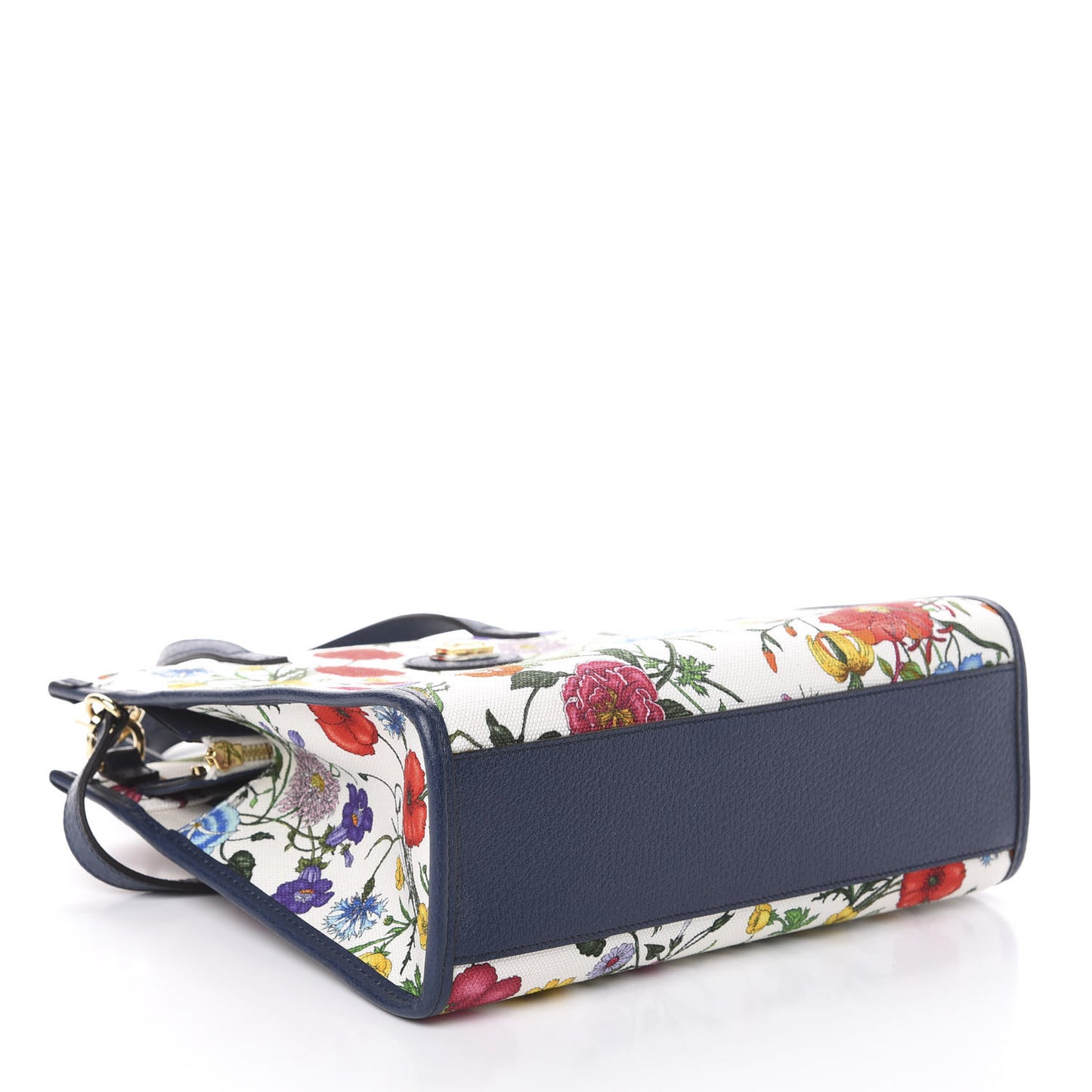 Canvas Medium Flora Tote White Multicolor Blue Agata