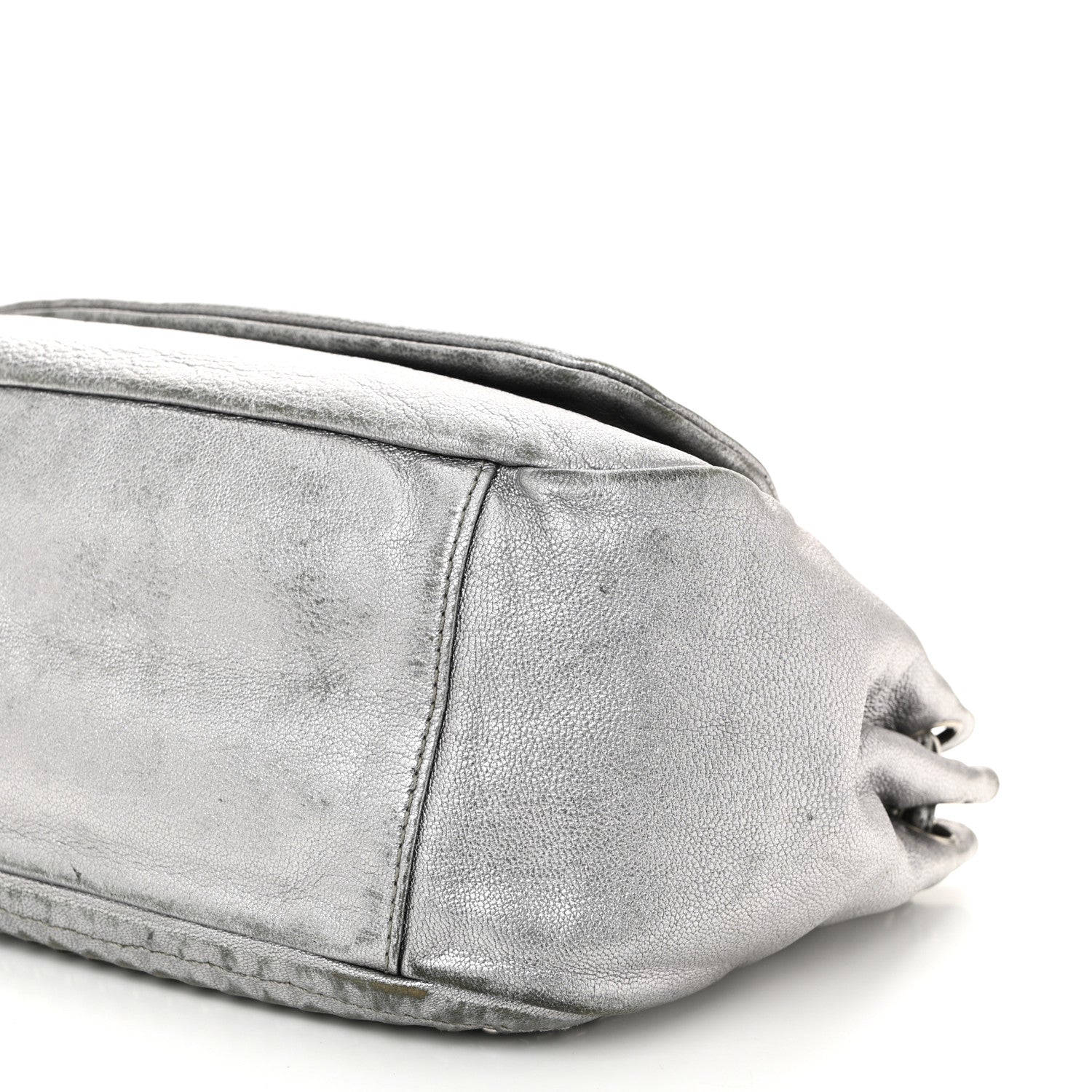 Chanel Metallic Deerskin Luxe Ligne Flap  Silver 10 of 12