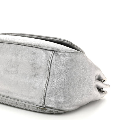Chanel Metallic Deerskin Luxe Ligne Flap  Silver 10 of 12