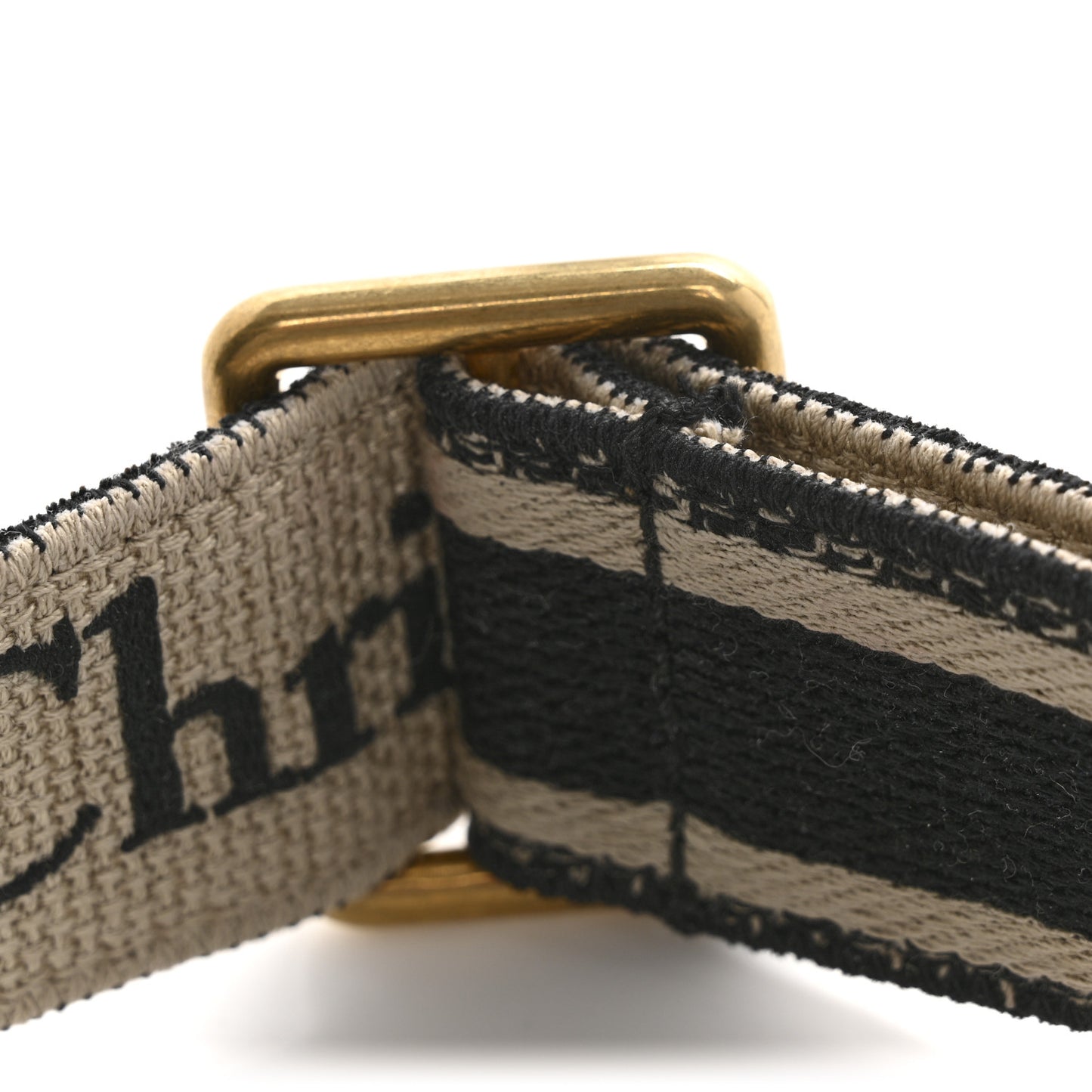 Canvas Embroidered Shoulder Strap Black