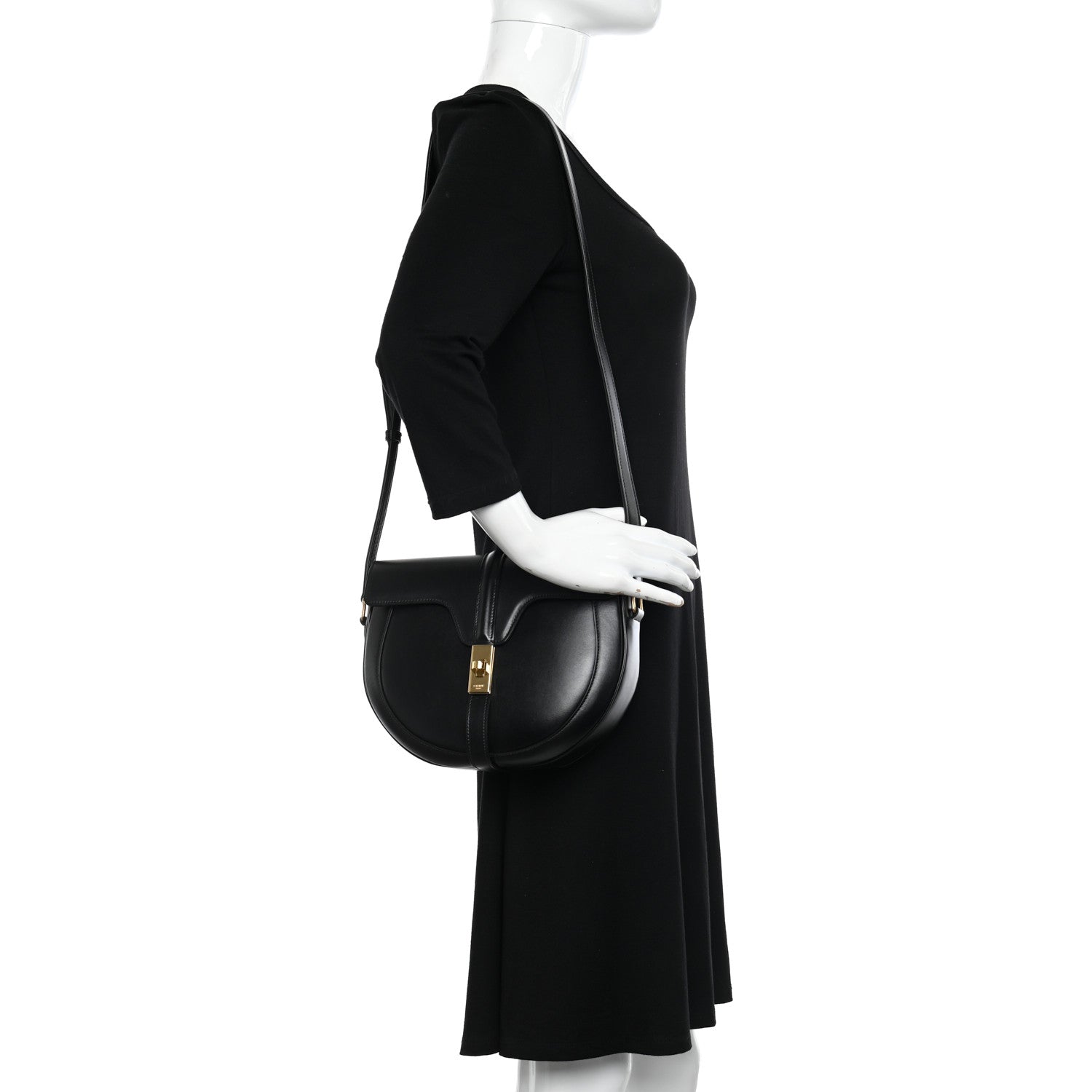 Celine Satinated Calfskin Medium Besace 16 Black 2 of 10