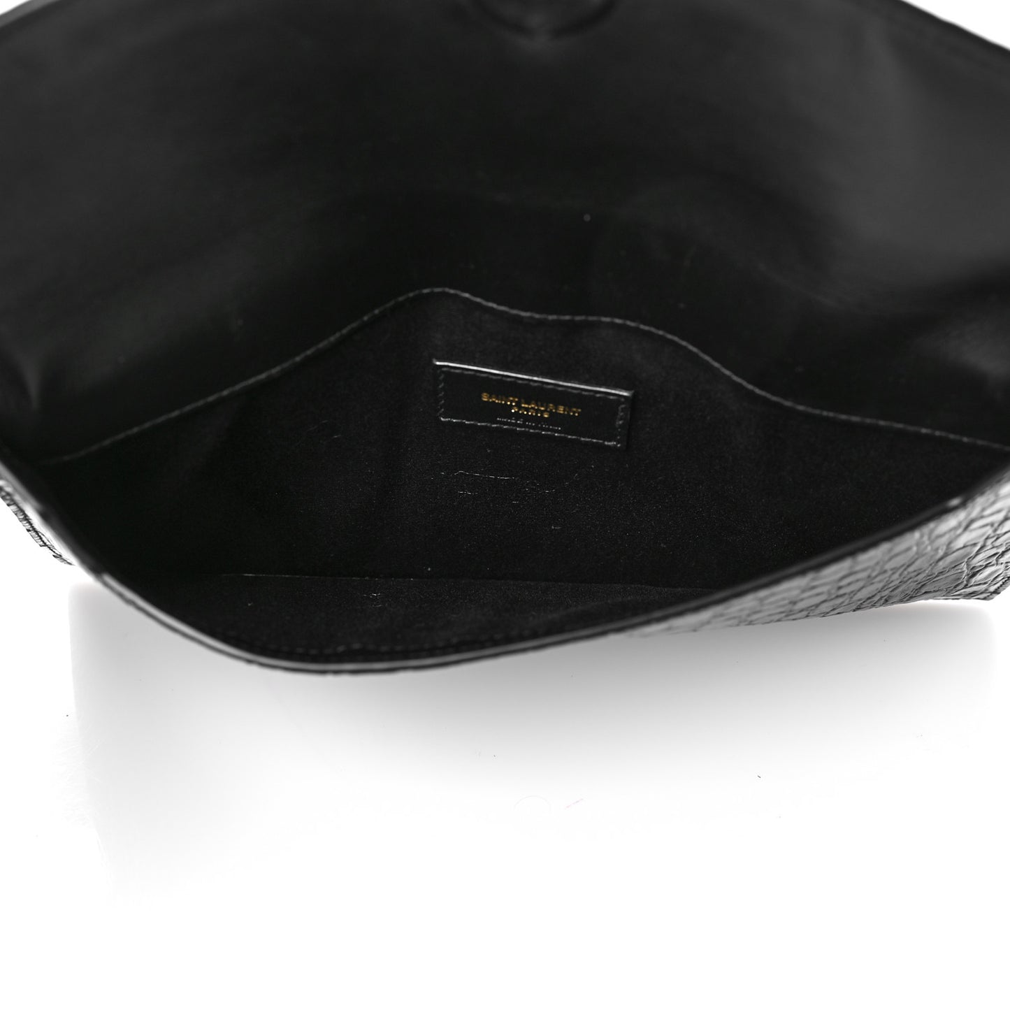 Calfskin Crocodile Embossed Uptown Monogram Pouch Black