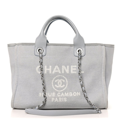 Chanel Mixed Fibers Small Deauville Tote Light Blue 1 of 12