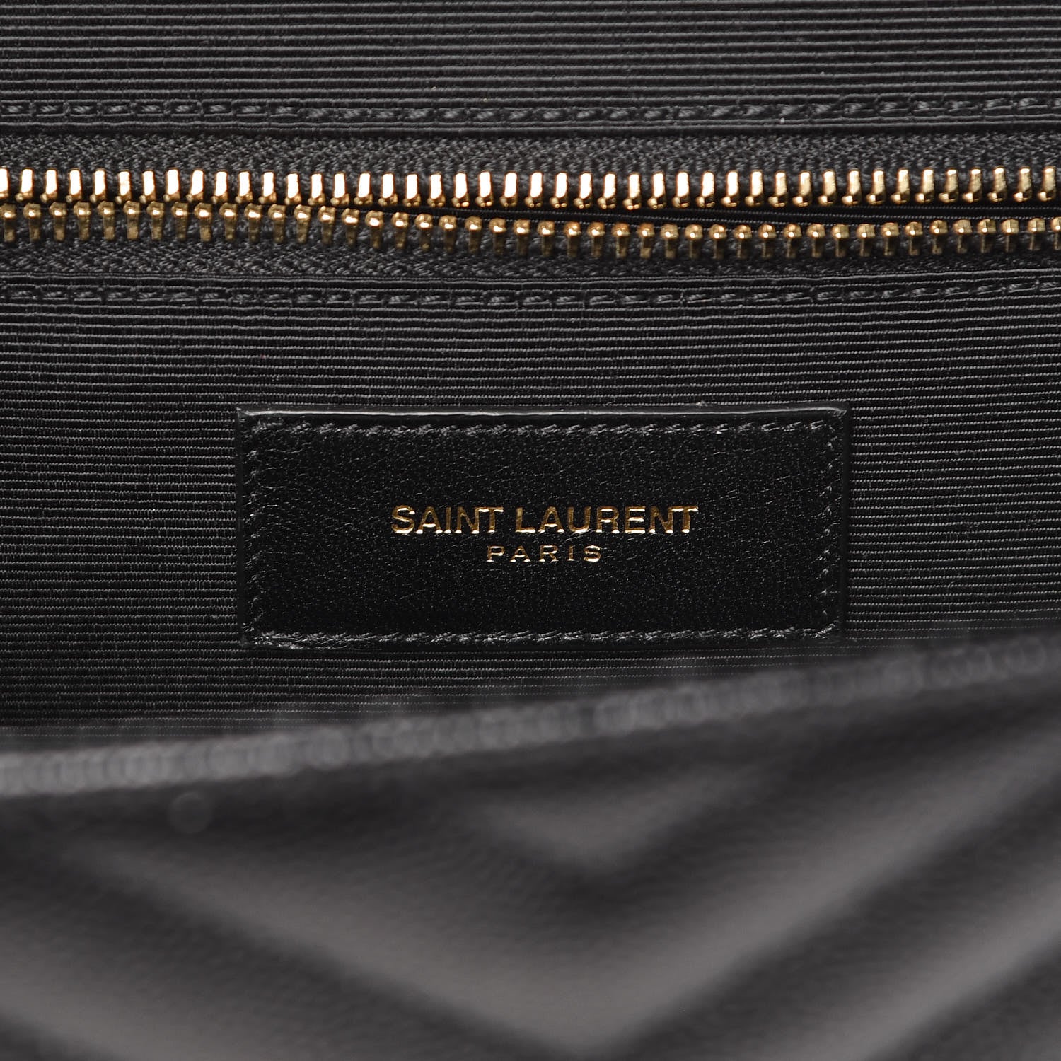Saint Laurent Grain De Poudre Matelasse Chevron Large Monogram Satchel Black 6 of 10