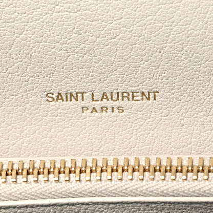Saint Laurent Sheepskin Matelasse Chevron Monogram Medium College Bag Crema Soft 6 of 6
