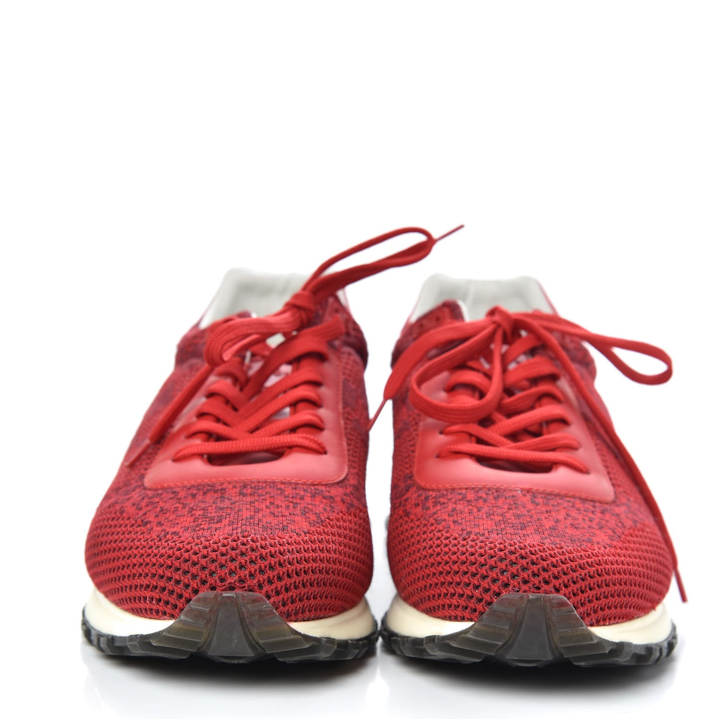 Calfskin Damier Run Away Sneakers 8 Red