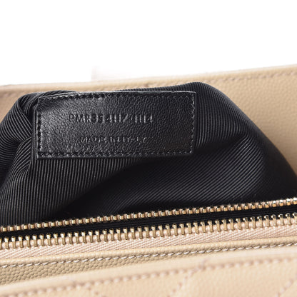 Saint Laurent Grain De Poudre Matelasse Chevron Monogram Shopping Bag Nude Powder 9 of 18