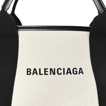 Balenciaga Cotton Canvas Satin Calfskin XS  White Black 9 of 12