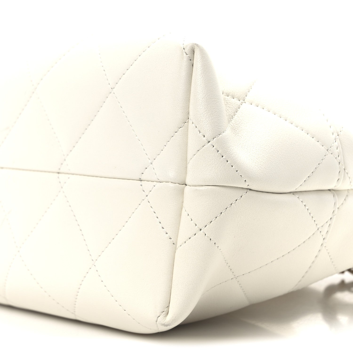 Chanel Calfskin Quilted Small Coco Base Shopping Bag White 10 of 10