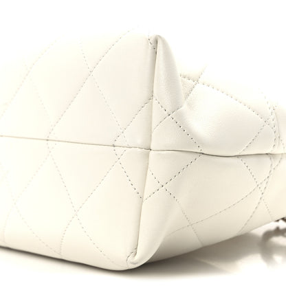 Chanel Calfskin Quilted Small Coco Base Shopping Bag White 10 of 10