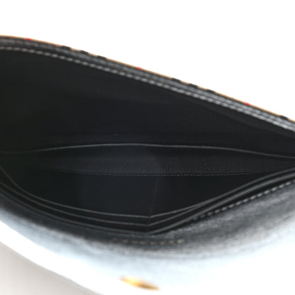Burberry Canvas Smooth Calfskin 1983 Knight Check Medium Envelope Pouch Silver 5 of 7